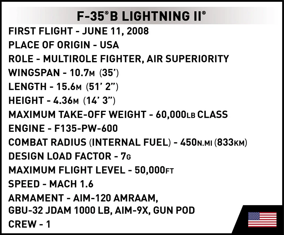 F-35B Lightning II (RAF) brick plane model - COBI 5830 - 594 bricks - Image 12