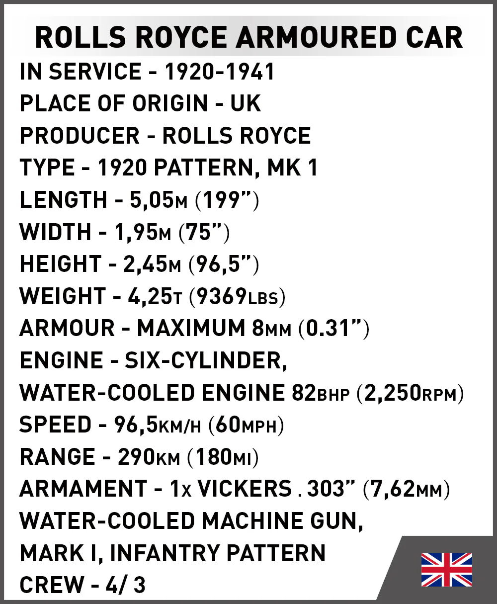 Rolls Royce Armoured car WWI brick model - COBI 2988 - 267 bricks - Image 4